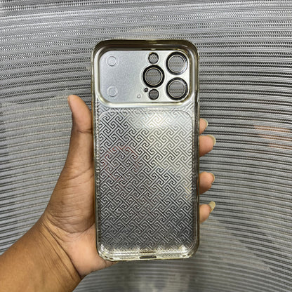 Premium Embossed Leather Logo iPhone 16 Pro Max Case