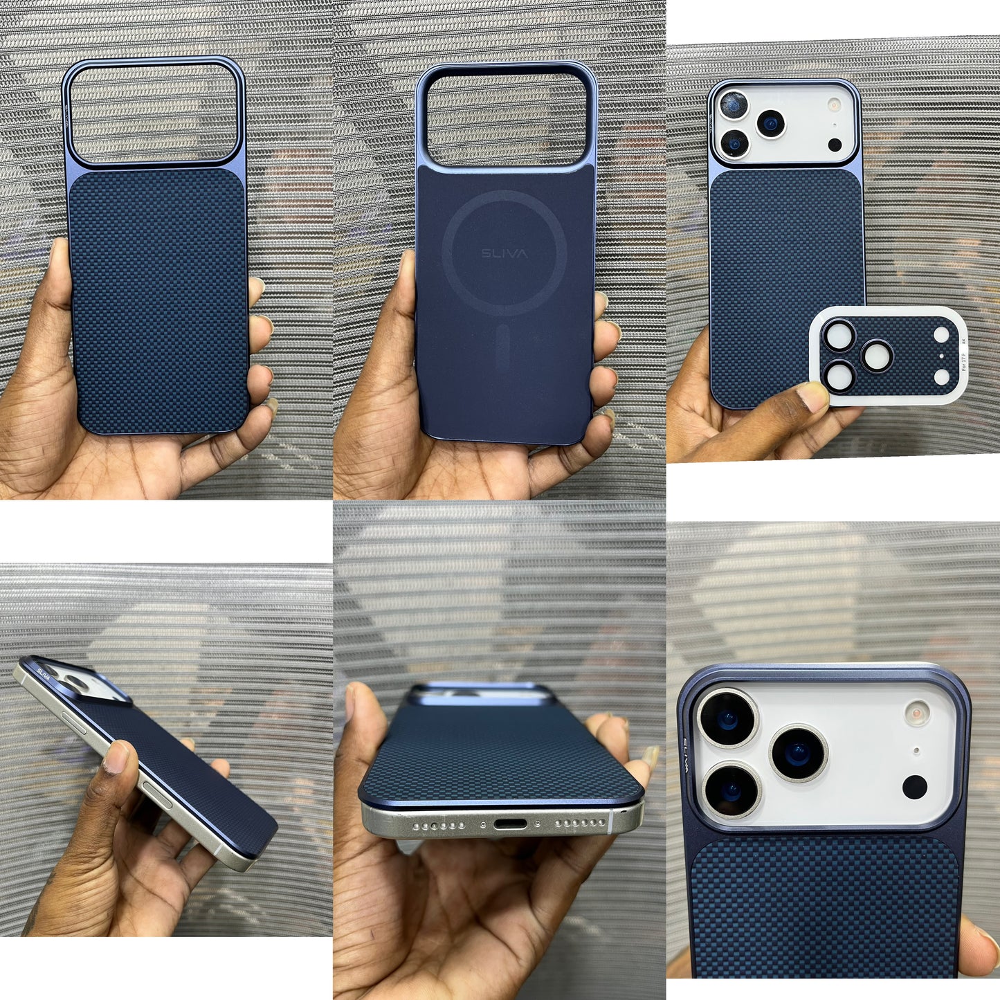 Premium Carbon Fiber Metal Plate iPhone 17 Pro Max Case