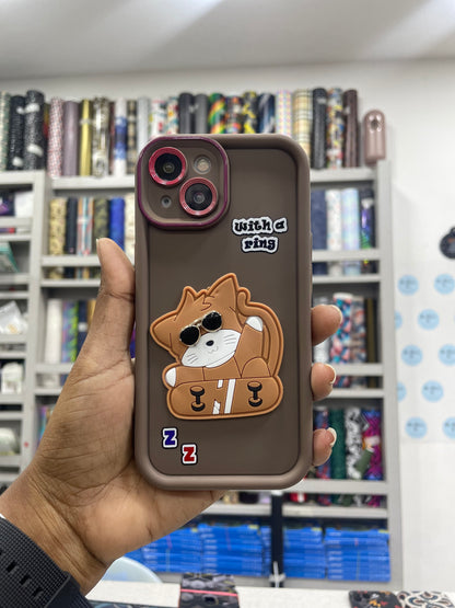 Cartoon Printed Fancy Case with Camera Protection for iPhone