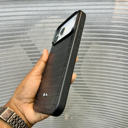Embossed Leather Logo iPhone 17 Pro Max Case