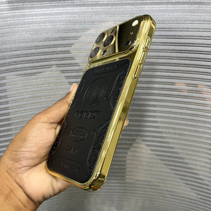 Premium Embossed Leather Logo iPhone 16 Pro Max Case