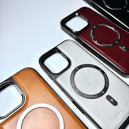 Leather & Metal MagSafe iPhone Case