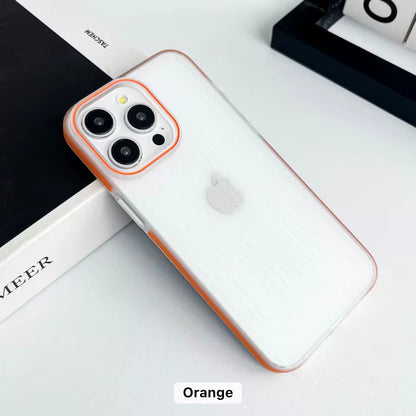 Slim Fit Hard iPhone Case with Embossed Stripes
