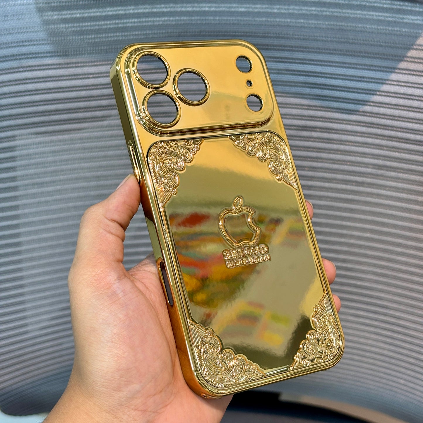 GoldMirr Embossed iPhone 15 Pro Max Case