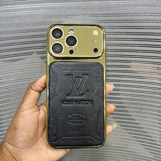 Premium Embossed Leather Logo iPhone 16 Pro Case
