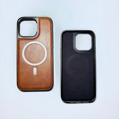 Leather & Metal MagSafe iPhone Case