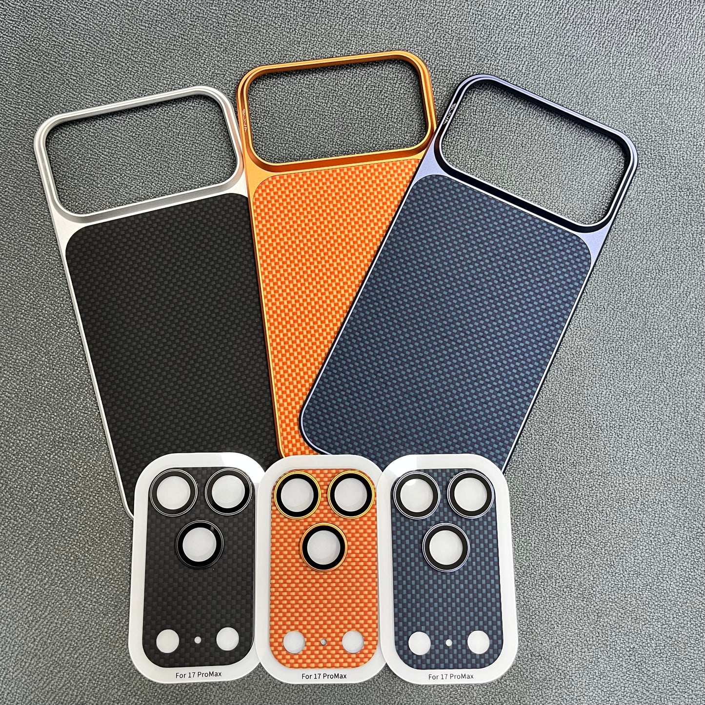 Premium Carbon Fiber Metal Plate iPhone 17 Pro Max Case