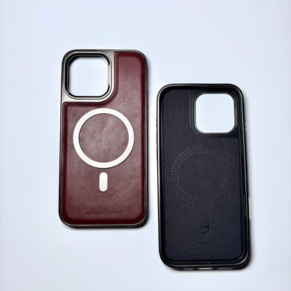 Leather & Metal MagSafe iPhone Case