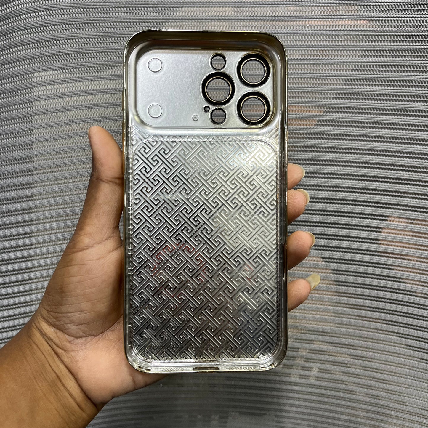 Premium Embossed Leather Logo iPhone 16 Pro Max Case
