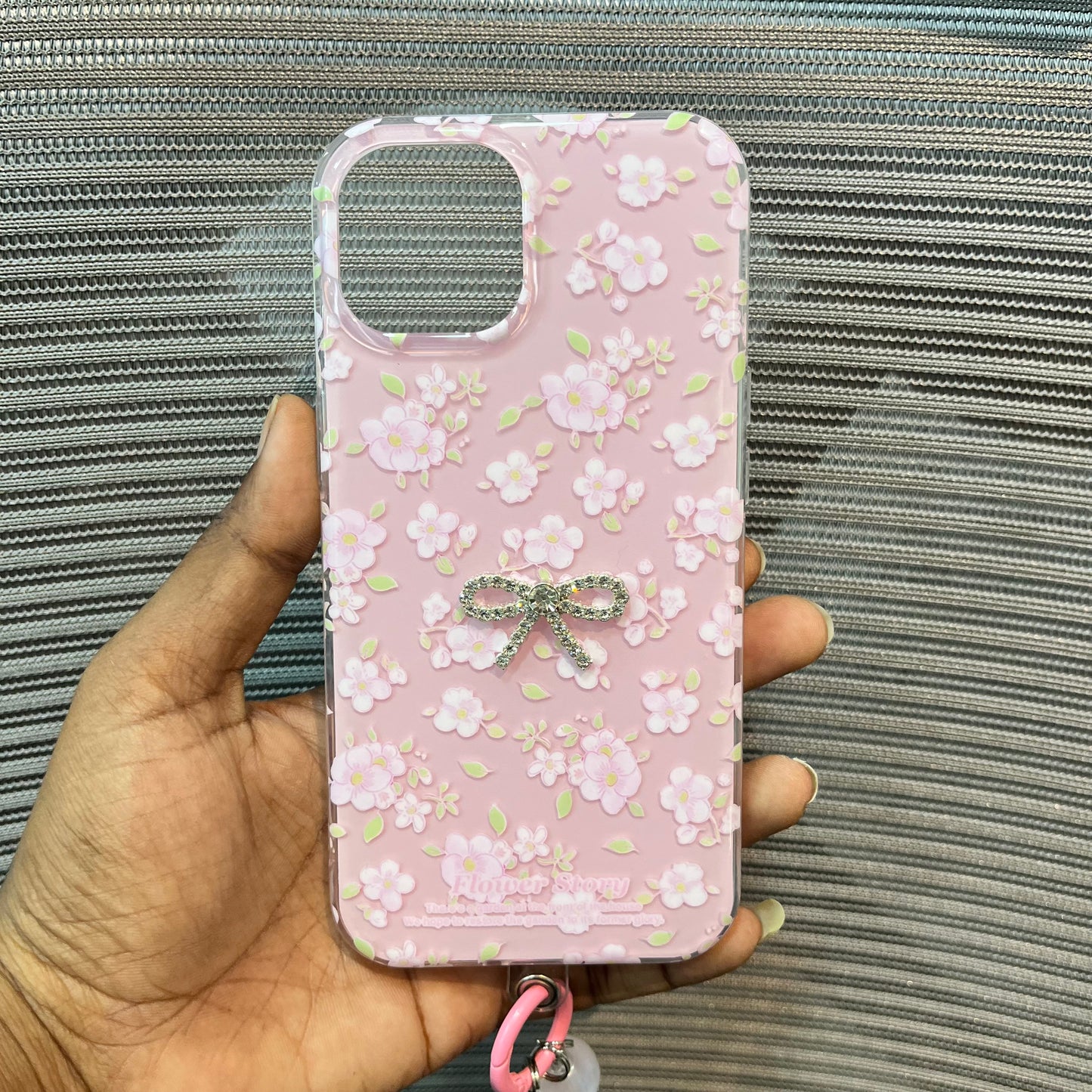Floral Charm Clear iPhone 15 Case