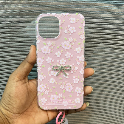 Floral Charm Clear iPhone 15 Case