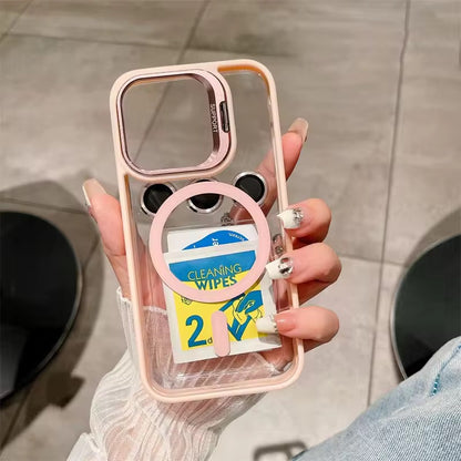 Transparent MagSafe iPhone Case with Camera Rings & Stand