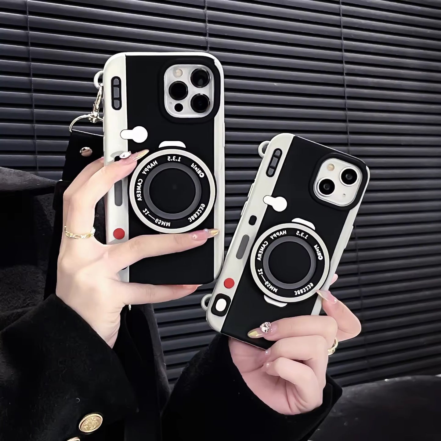 Rubber Camera iPhone Case with Sling