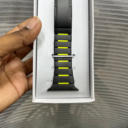 DualTone Metal & Silicone Hybrid iWatch Strap