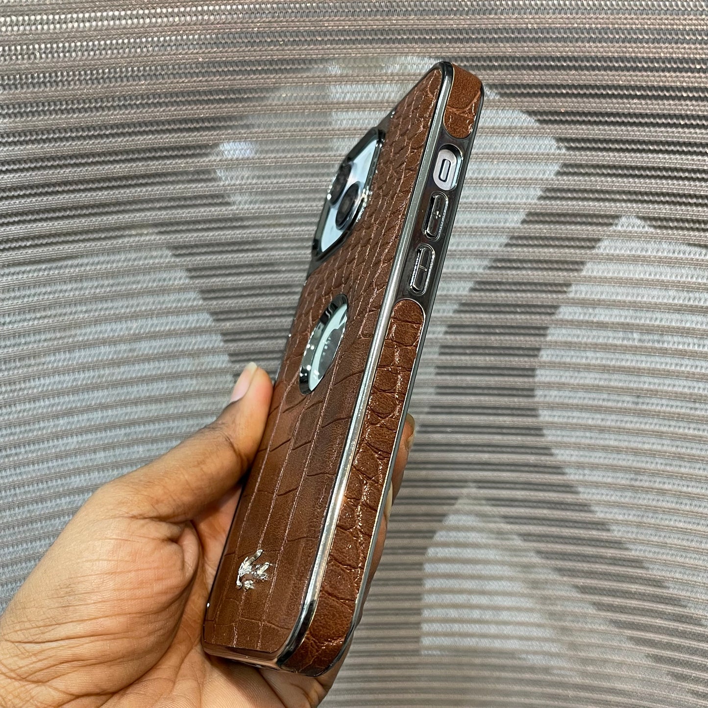Leather Logo iPhone 15 Case