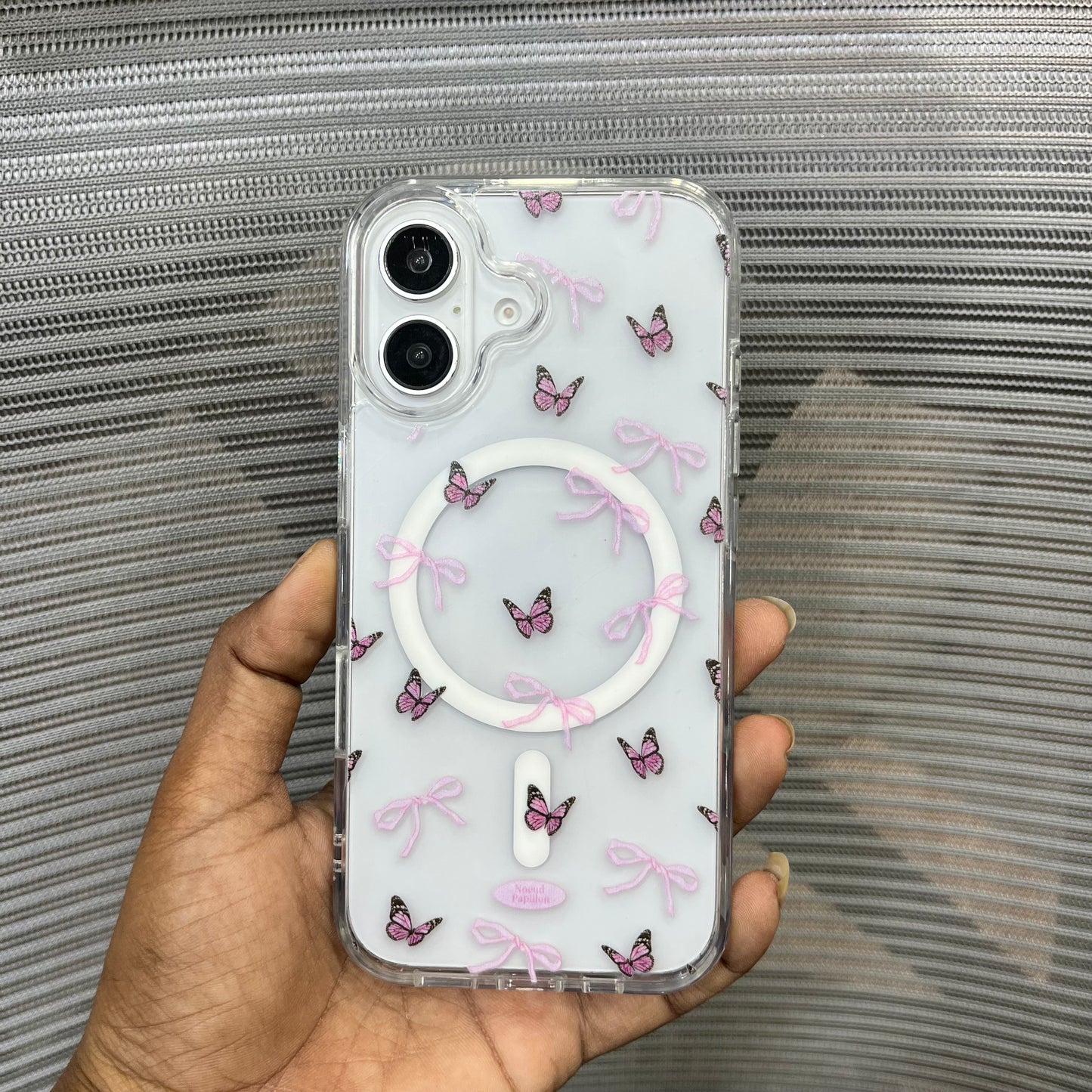 Bow Print MagSafe Wallet iPhone 16 Case