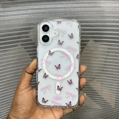 Bow Print MagSafe Wallet iPhone 16 Case