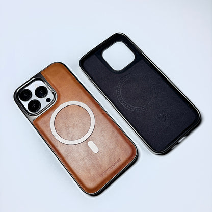 Leather & Metal MagSafe iPhone Case