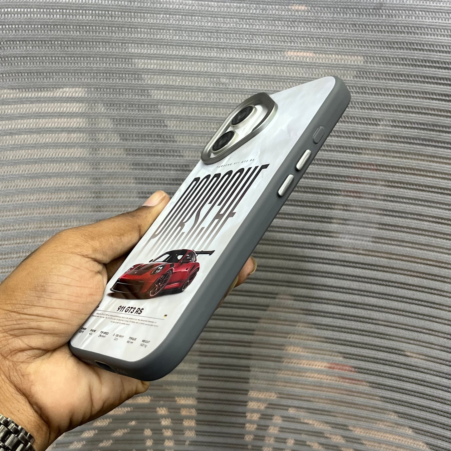 Glossy Car Print Protective iPhone 16 Case