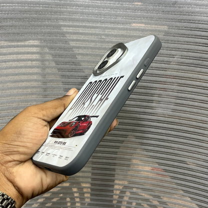 Glossy Car Print Protective iPhone 16 Case