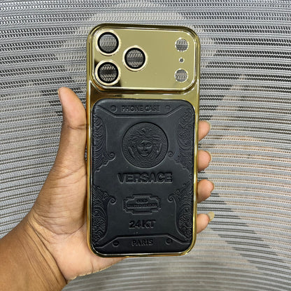Premium Embossed Leather Logo iPhone 17 Pro Max  Case
