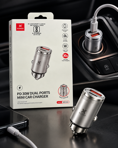 Xundo PD 30W Dual-Port Mini Car Charger