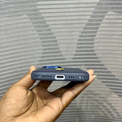 Premium Stripe Leather Logo iPhone 15 Series Case