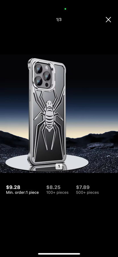 Metal Spider Bumper Case with Stand for iPhone 15 Series