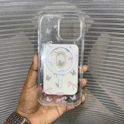 Bow Print MagSafe Wallet iPhone 16 Pro Case
