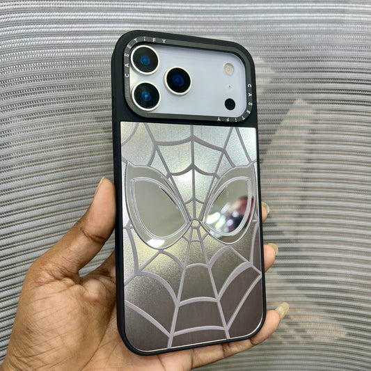 Web Eye Silver Mirror Print iPhone 17 Pro Case