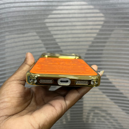 Premium Embossed Leather Logo iPhone 17 Pro Case