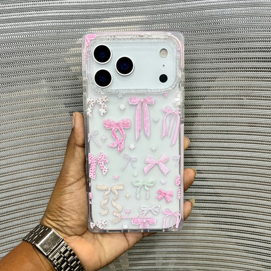 Glitter Bow Printed iPhone 17 Pro Max Case