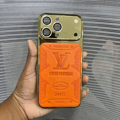 Premium Embossed Leather Logo iPhone 16 Pro Case