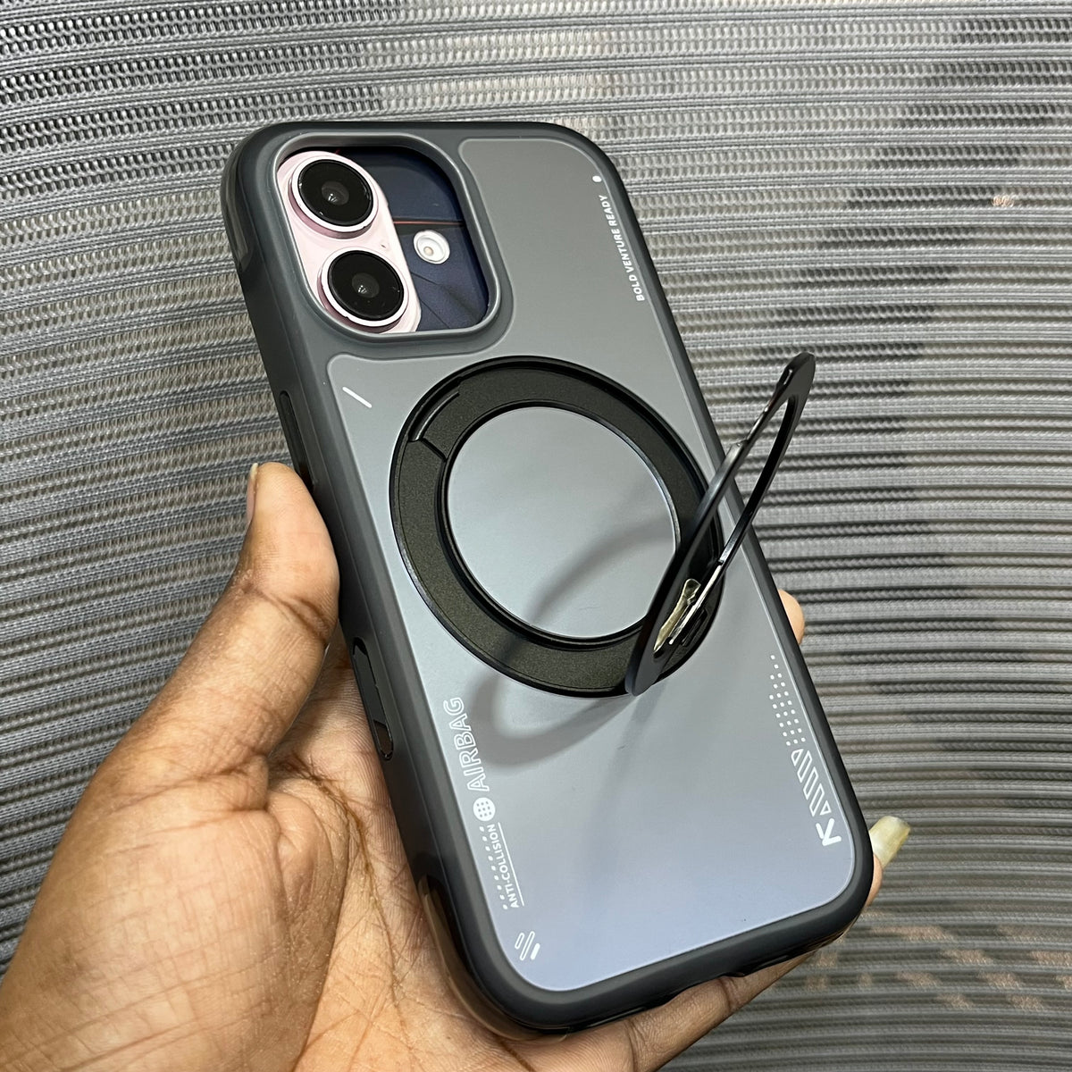 Premium AirBag Anti-Collision Metal Stand iPhone Case