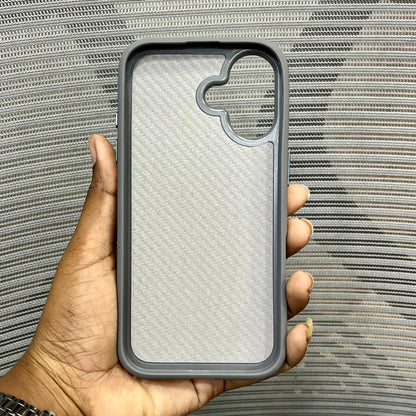 Premium Stripe Leather Logo iPhone 16 Case