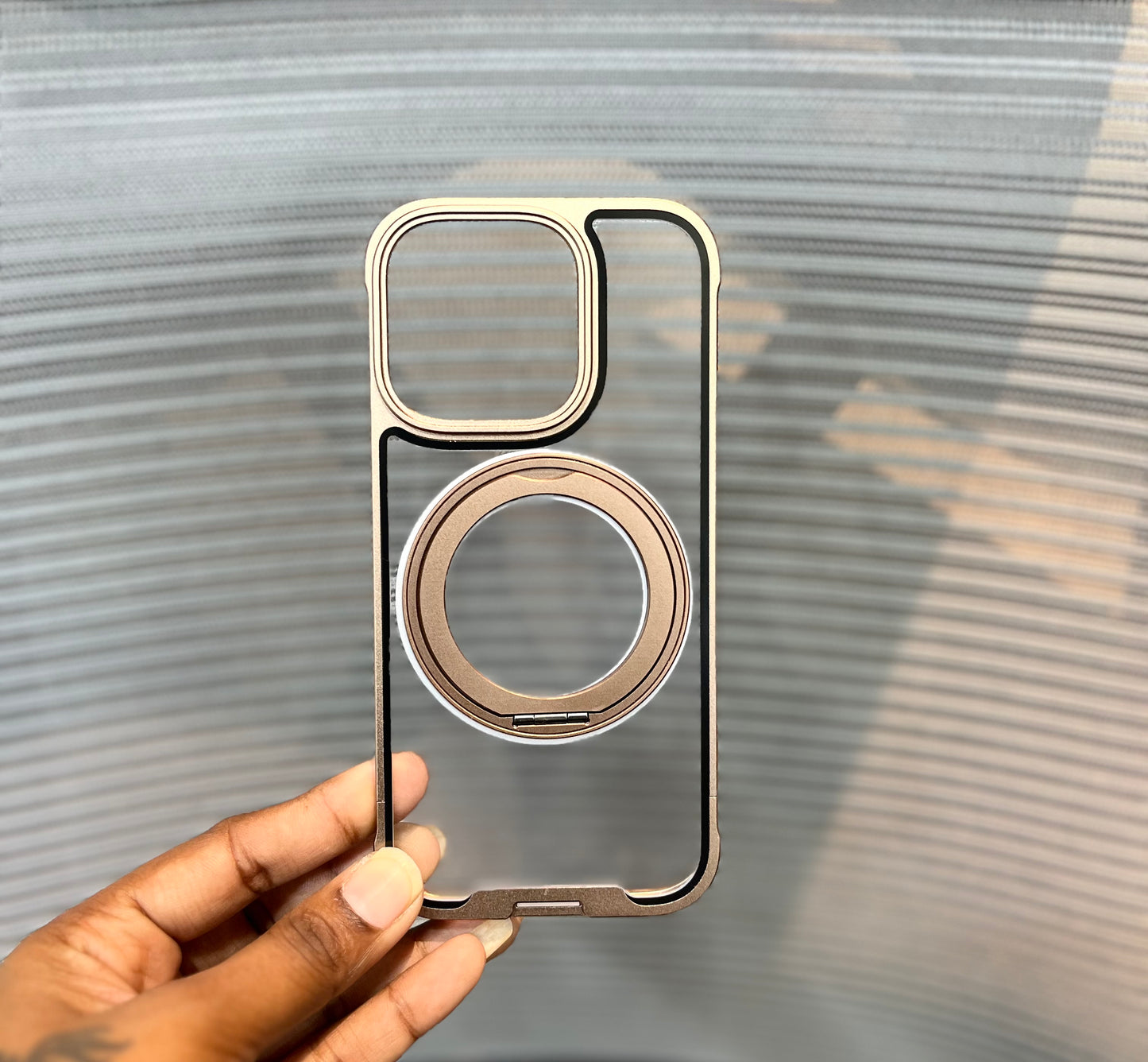 Metal Edge Crystal Stand iPhone 16 Pro Case