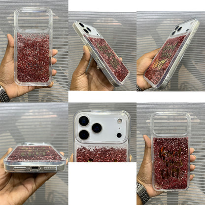 Good Vibes Only Liquid Glitter iPhone 17 Pro Case