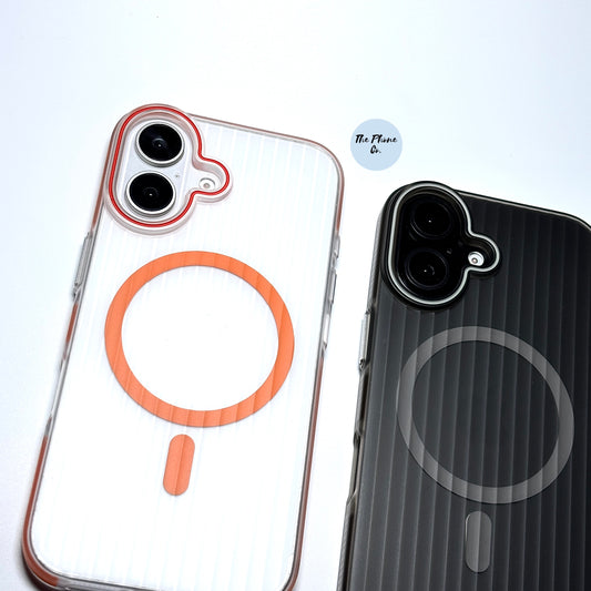 MagSafe Transparent Striped iPhone Case