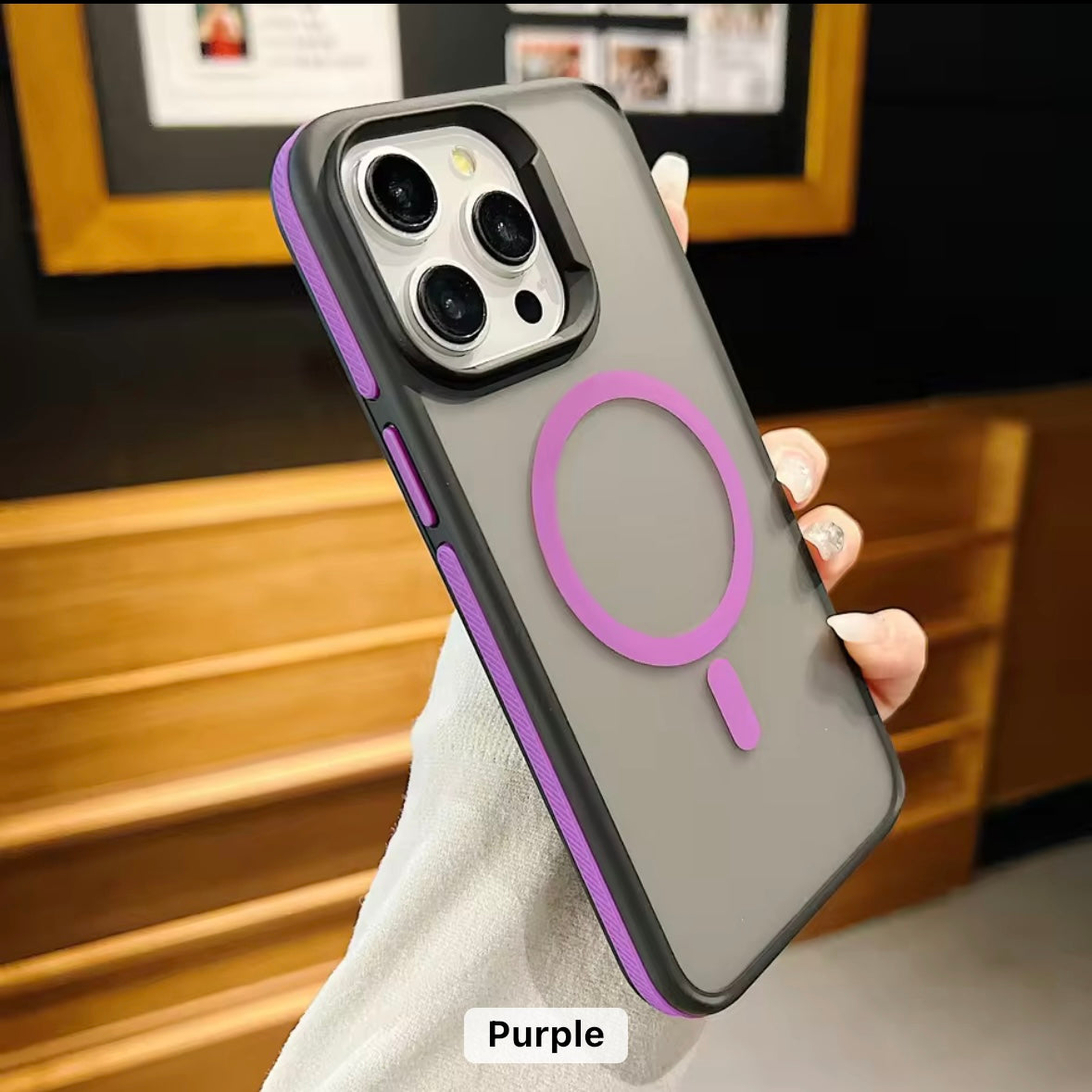 Tinted Matte Hard Magsafe Case with Color Border for iPhone