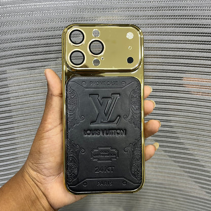 Premium Embossed Leather Logo iPhone 16 Pro Case