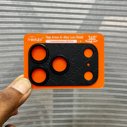Leather Embossed Camera Plate with Lens for iPhone