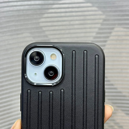 Premium Stripe Leather Logo iPhone 15 Series Case