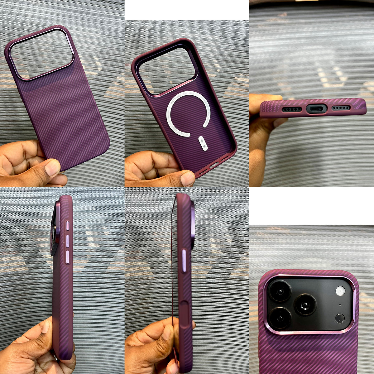 Carbon Fiber Small Stripe Wave Texture iPhone Case