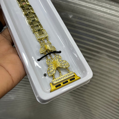 Metal Diamond Butterfly iWatch Strap