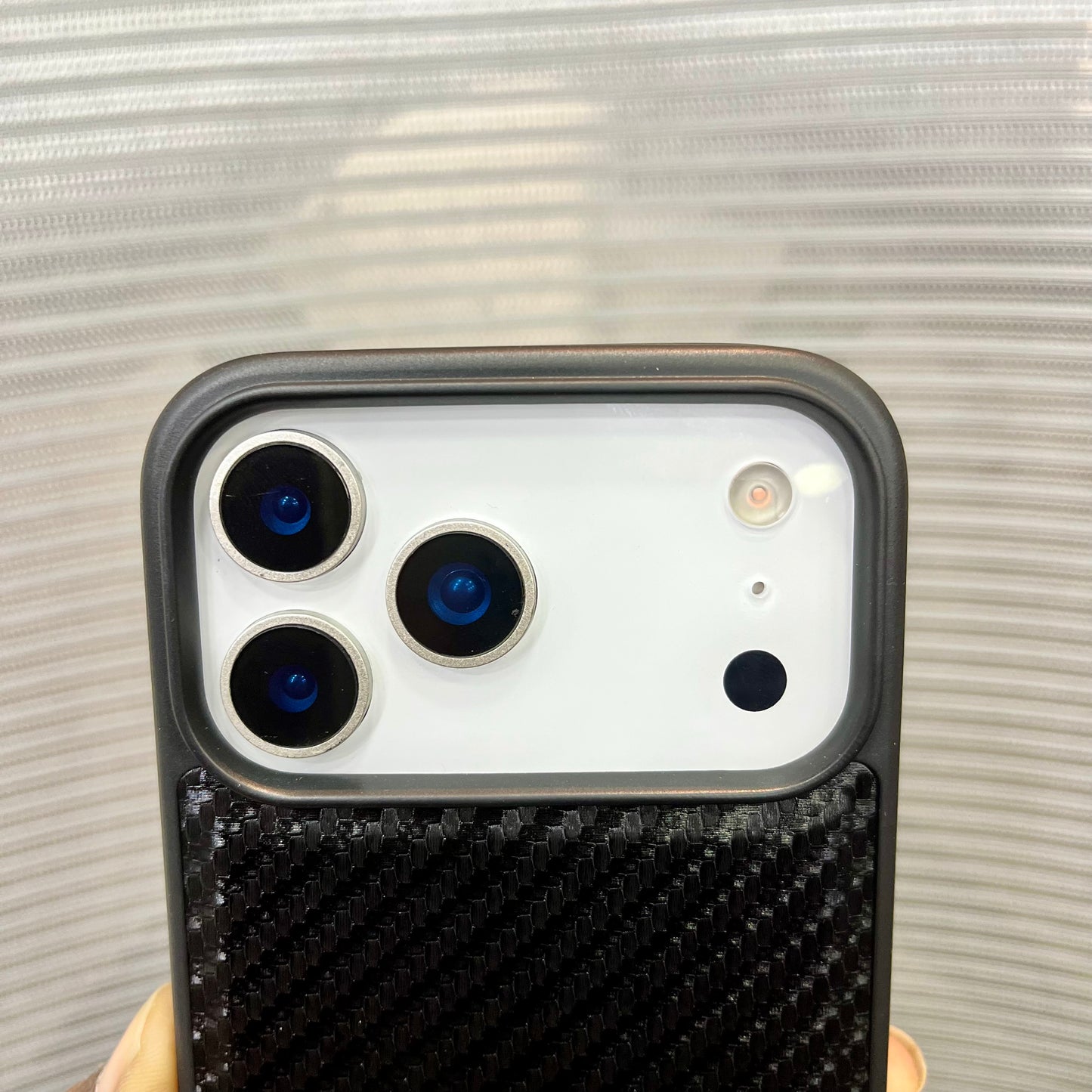 Premium Carbon Fiber Logo iPhone 17 Pro Case