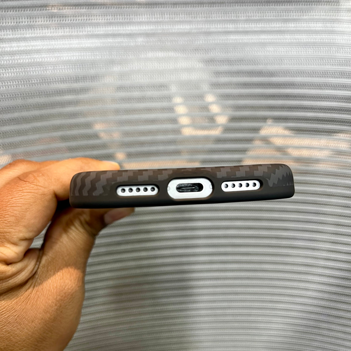 Carbon Fiber Twill Wave Embossed iPhone Case