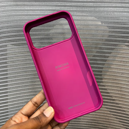 Premium Stripe Metal Finish Silicone iPhone Case