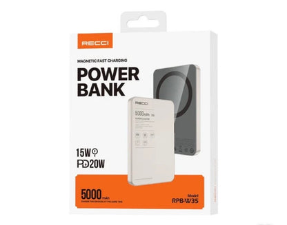 Recci 5000mAh Magnetic Fast Charging Power Bank