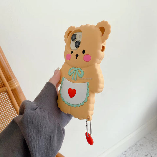 Fancy Soft Silicone Bear Case for iPhone 15 Series