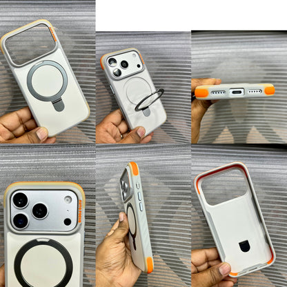 Matte Shockproof Hybrid Bumper with Metal Stand